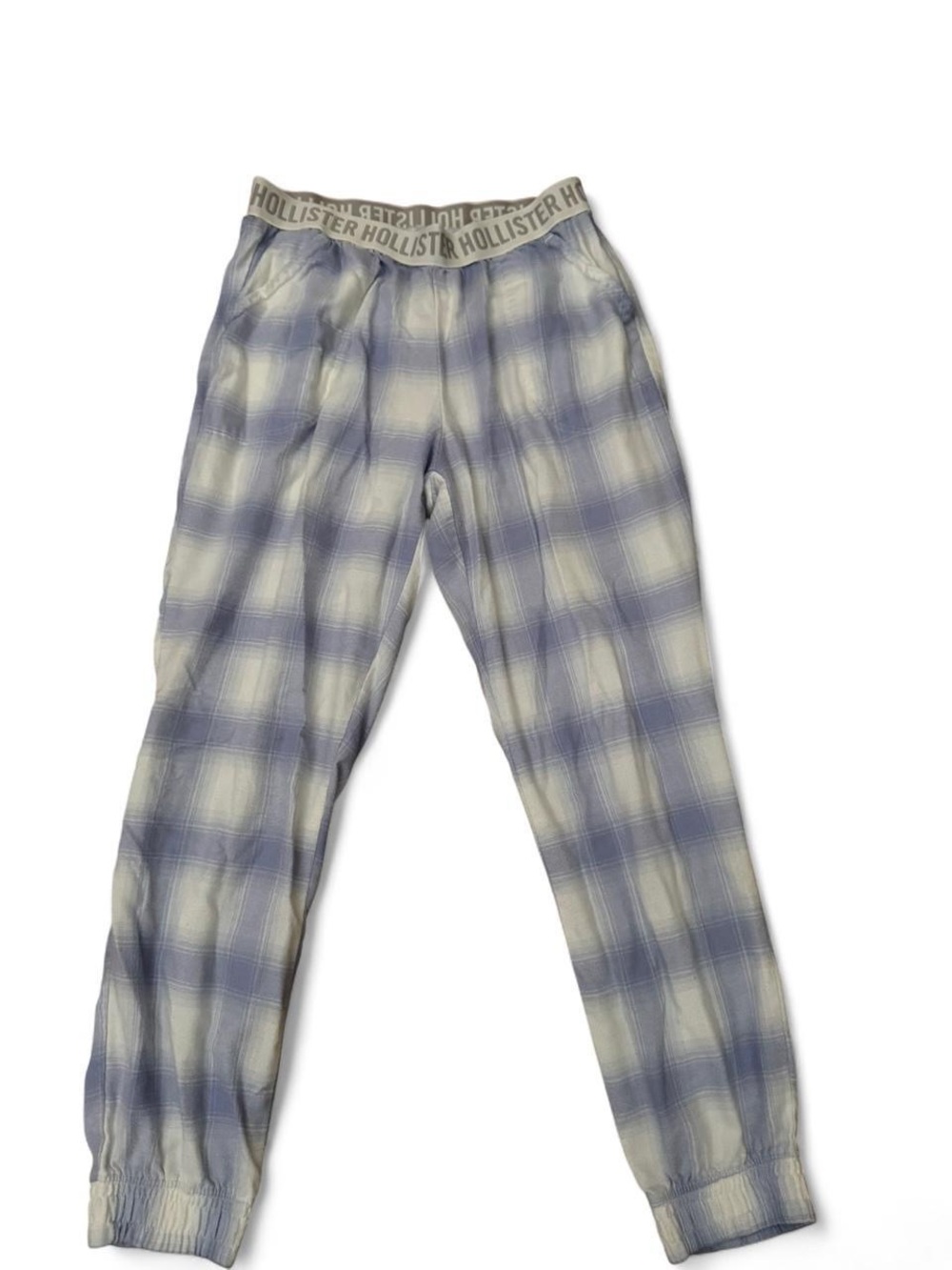 Hollister Blue and White Plaid Lounge Pants